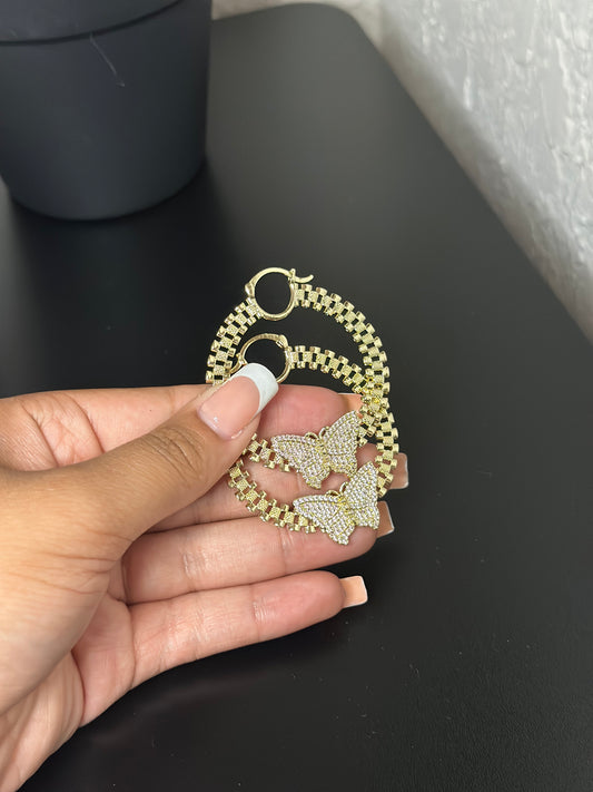 Butterfly Rolex Hoops